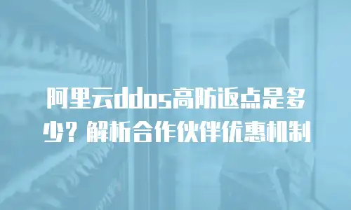 阿里云ddos高防返点是多少？解析合作伙伴优惠机制
