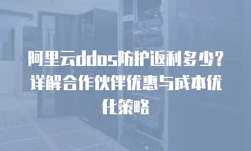 阿里云ddos防护返利多少？详解合作伙伴优惠与成本优化策略