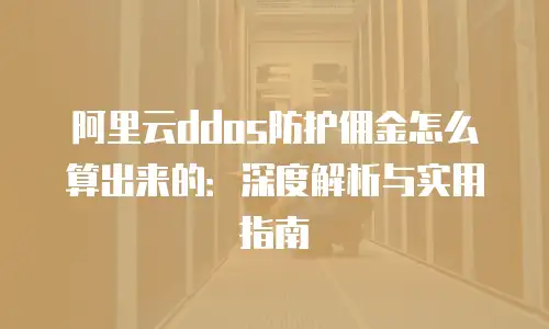 阿里云ddos防护佣金怎么算出来的：深度解析与实用指南