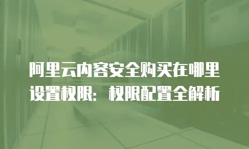 阿里云内容安全购买在哪里设置权限：权限配置全解析