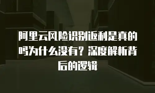 阿里云风险识别返利是真的吗为什么没有？深度解析背后的逻辑