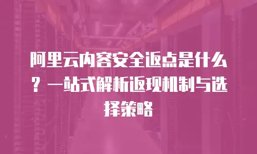 阿里云内容安全返点是什么？一站式解析返现机制与选择策略