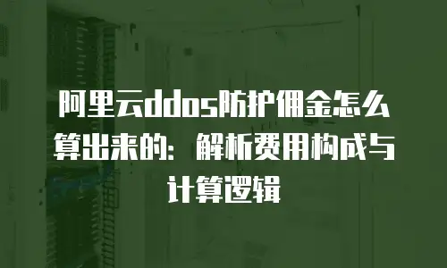 阿里云ddos防护佣金怎么算出来的：解析费用构成与计算逻辑