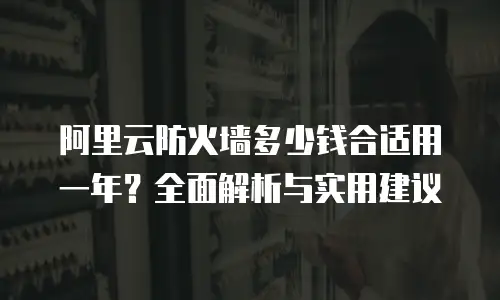 阿里云防火墙多少钱合适用一年？全面解析与实用建议