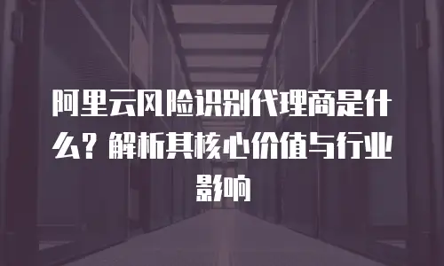 阿里云风险识别代理商是什么？解析其核心价值与行业影响