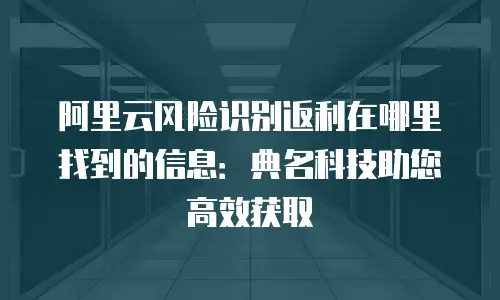 阿里云风险识别返利在哪里找到的信息：典名科技助您高效获取