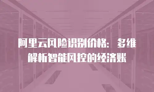 阿里云风险识别价格：多维解析智能风控的经济账