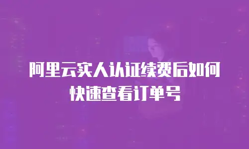 阿里云实人认证续费后如何快速查看订单号
