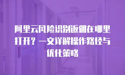阿里云风险识别返佣在哪里打开？一文详解操作路径与优化策略