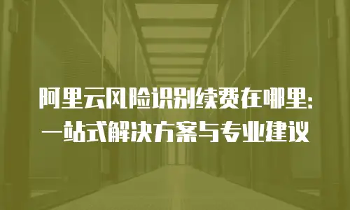 阿里云风险识别续费在哪里：一站式解决方案与专业建议