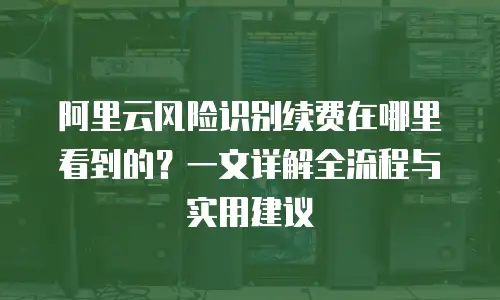 阿里云风险识别续费在哪里看到的？一文详解全流程与实用建议