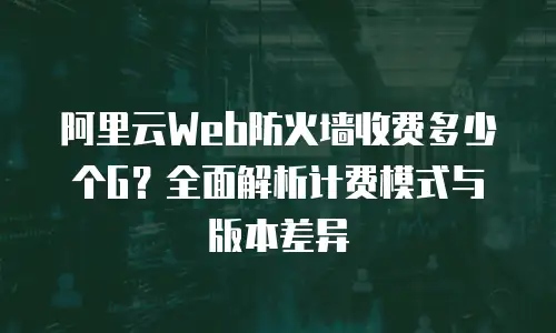 阿里云Web防火墙收费多少个G？全面解析计费模式与版本差异