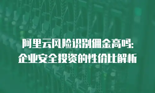 阿里云风险识别佣金高吗：企业安全投资的性价比解析