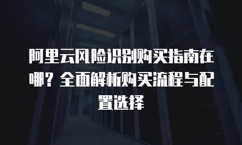 阿里云风险识别购买指南在哪？全面解析购买流程与配置选择