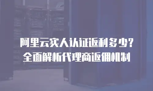 阿里云实人认证返利多少？全面解析代理商返佣机制