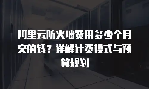 阿里云防火墙费用多少个月交的钱？详解计费模式与预算规划