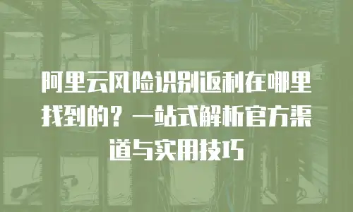 阿里云风险识别返利在哪里找到的？一站式解析官方渠道与实用技巧