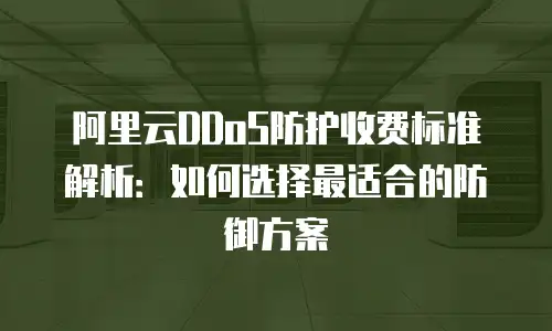 阿里云DDoS防护收费标准解析：如何选择最适合的防御方案