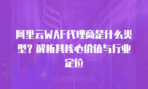 阿里云WAF代理商是什么类型？解析其核心价值与行业定位