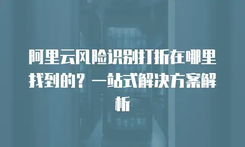 阿里云风险识别打折在哪里找到的？一站式解决方案解析