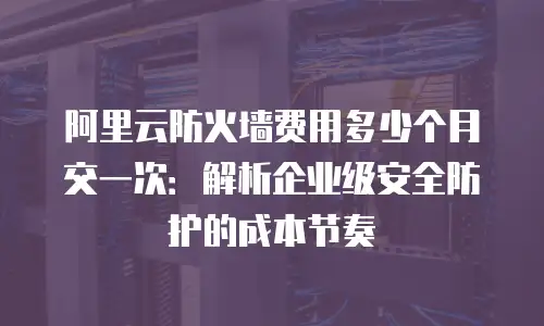 阿里云防火墙费用多少个月交一次：解析企业级安全防护的成本节奏