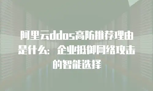 阿里云ddos高防推荐理由是什么：企业抵御网络攻击的智能选择