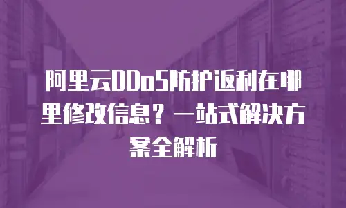 阿里云DDoS防护返利在哪里修改信息？一站式解决方案全解析