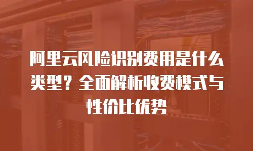 阿里云风险识别费用是什么类型？全面解析收费模式与性价比优势