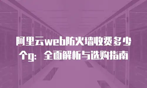 阿里云web防火墙收费多少个g：全面解析与选购指南