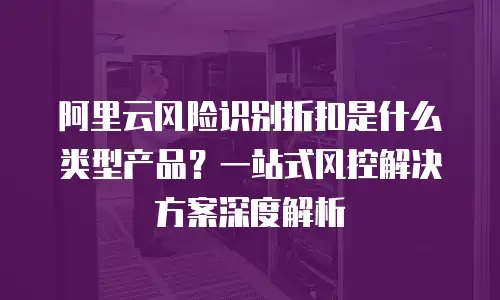 阿里云风险识别折扣是什么类型产品？一站式风控解决方案深度解析