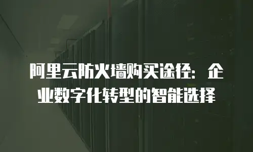 阿里云防火墙购买途径：企业数字化转型的智能选择