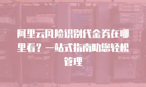 阿里云风险识别代金券在哪里看？一站式指南助您轻松管理