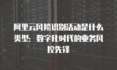 阿里云风险识别活动是什么类型：数字化时代的业务风控先锋