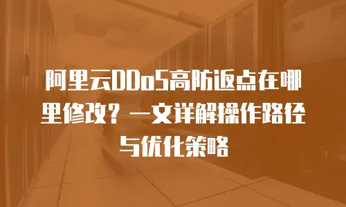 阿里云DDoS高防返点在哪里修改？一文详解操作路径与优化策略