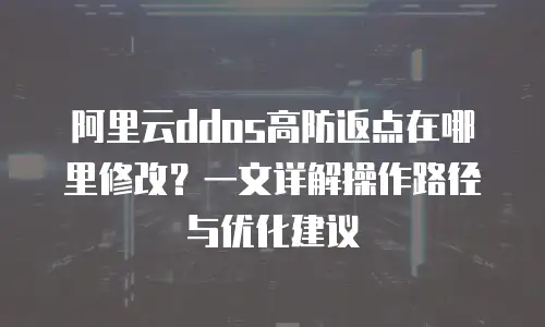 阿里云ddos高防返点在哪里修改？一文详解操作路径与优化建议