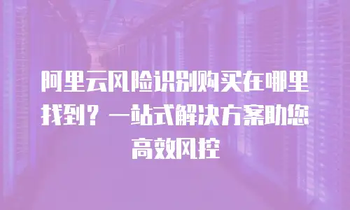 阿里云风险识别购买在哪里找到？一站式解决方案助您高效风控