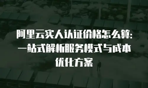阿里云实人认证价格怎么算：一站式解析服务模式与成本优化方案