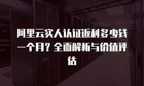 阿里云实人认证返利多少钱一个月？全面解析与价值评估