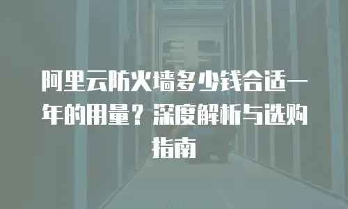 阿里云防火墙多少钱合适一年的用量？深度解析与选购指南