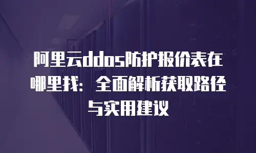 阿里云ddos防护报价表在哪里找：全面解析获取路径与实用建议