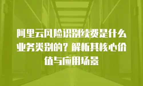 阿里云风险识别续费是什么业务类别的？解析其核心价值与应用场景