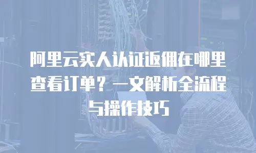 阿里云实人认证返佣在哪里查看订单？一文解析全流程与操作技巧