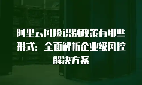 阿里云风险识别政策有哪些形式：全面解析企业级风控解决方案