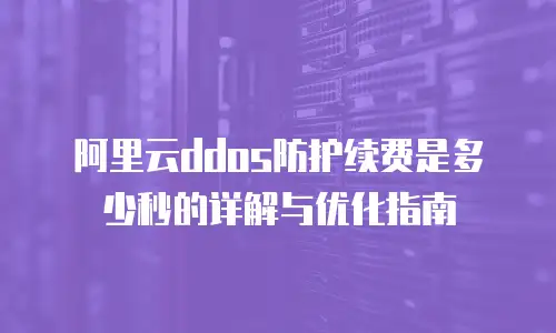 阿里云ddos防护续费是多少秒的详解与优化指南