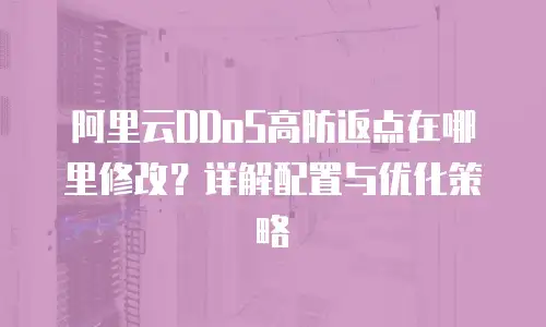 阿里云DDoS高防返点在哪里修改？详解配置与优化策略