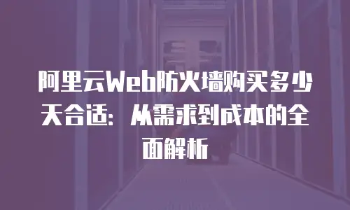阿里云Web防火墙购买多少天合适：从需求到成本的全面解析