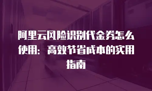 阿里云风险识别代金券怎么使用：高效节省成本的实用指南
