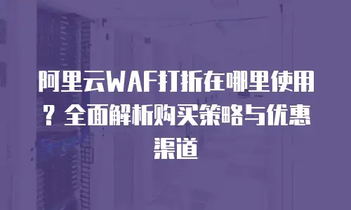 阿里云WAF打折在哪里使用？全面解析购买策略与优惠渠道