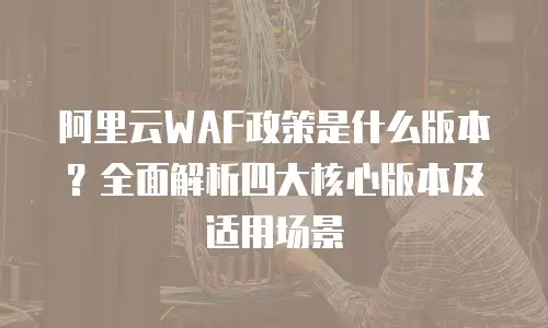阿里云WAF政策是什么版本？全面解析四大核心版本及适用场景