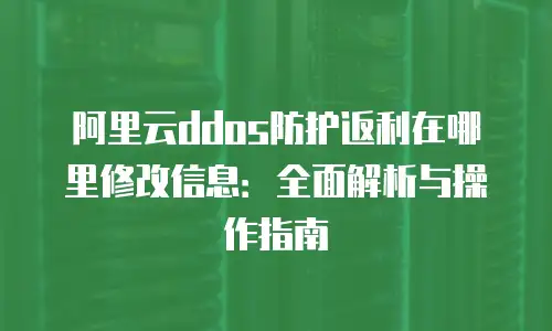 阿里云ddos防护返利在哪里修改信息：全面解析与操作指南